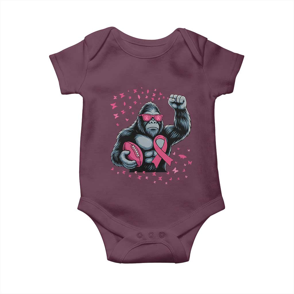 Funny Bigfoot Football Baby Onesie Breast Cancer Awareness Gift TS12 Maroon Print Your Wear