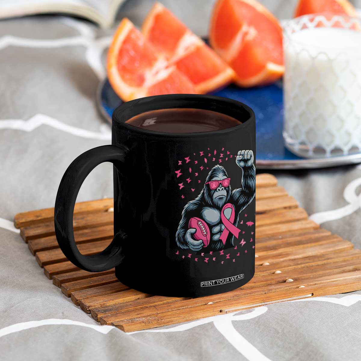 Funny Bigfoot Football Coffee Mug Breast Cancer Awareness Gift TS12 Print Your Wear