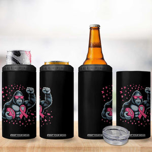Funny Bigfoot Football 4 in 1 Can Cooler Tumbler Breast Cancer Awareness Gift TS12 Print Your Wear