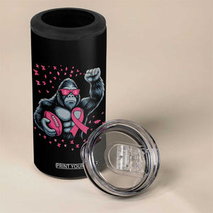 Funny Bigfoot Football 4 in 1 Can Cooler Tumbler Breast Cancer Awareness Gift TS12 Print Your Wear