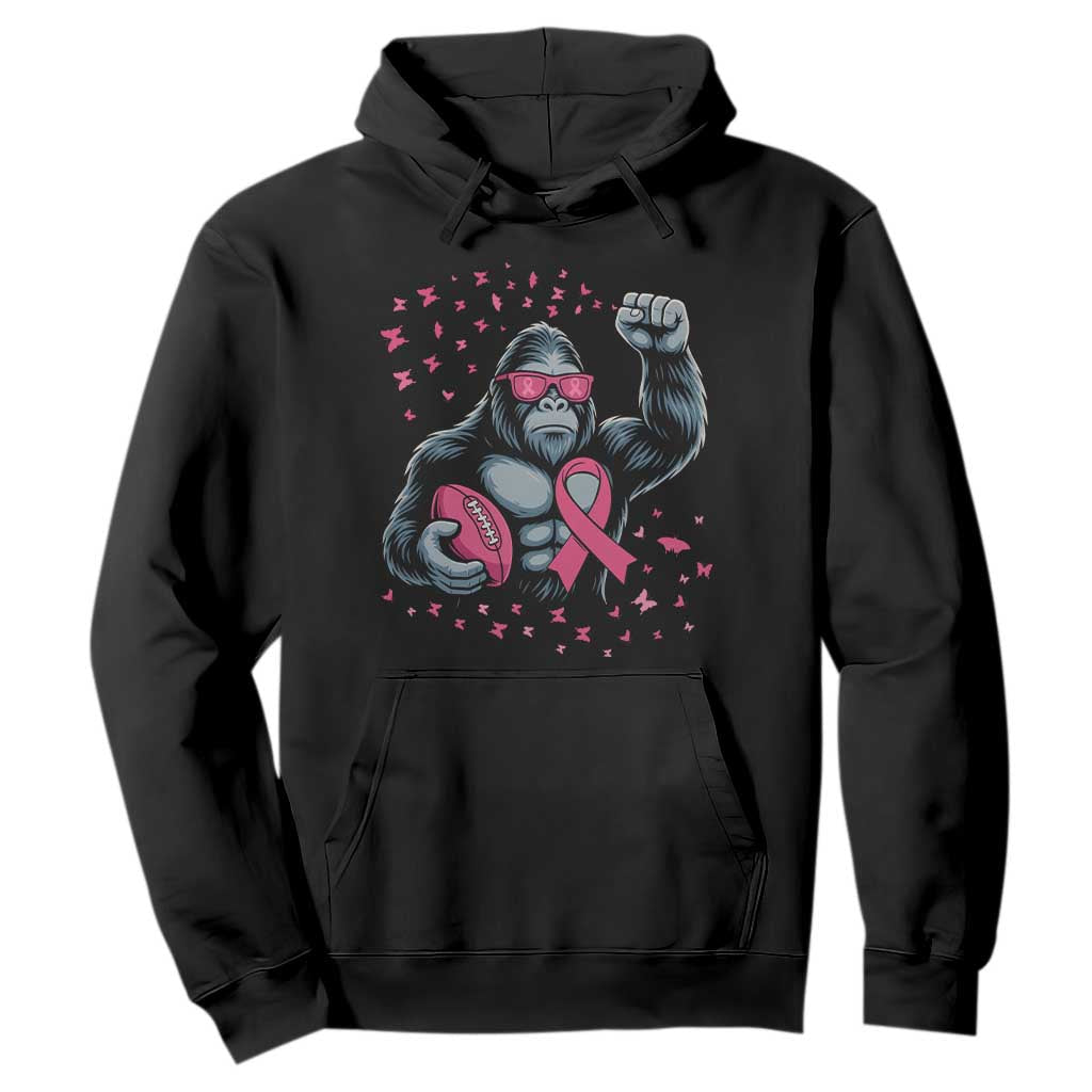Funny Bigfoot Football Hoodie Breast Cancer Awareness Gift TS12 Black Print Your Wear