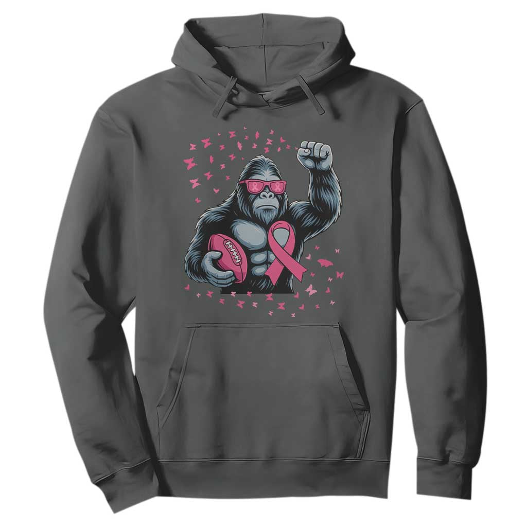 Funny Bigfoot Football Hoodie Breast Cancer Awareness Gift TS12 Dark Heather Print Your Wear