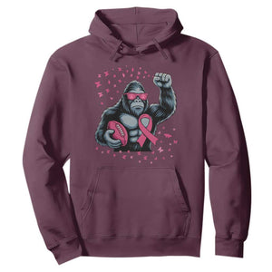 Funny Bigfoot Football Hoodie Breast Cancer Awareness Gift TS12 Maroon Print Your Wear