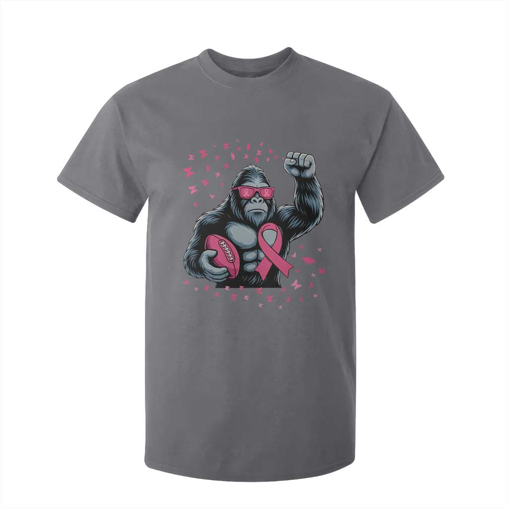 Funny Bigfoot Football T Shirt For Kid Breast Cancer Awareness Gift TS12 Charcoal Print Your Wear