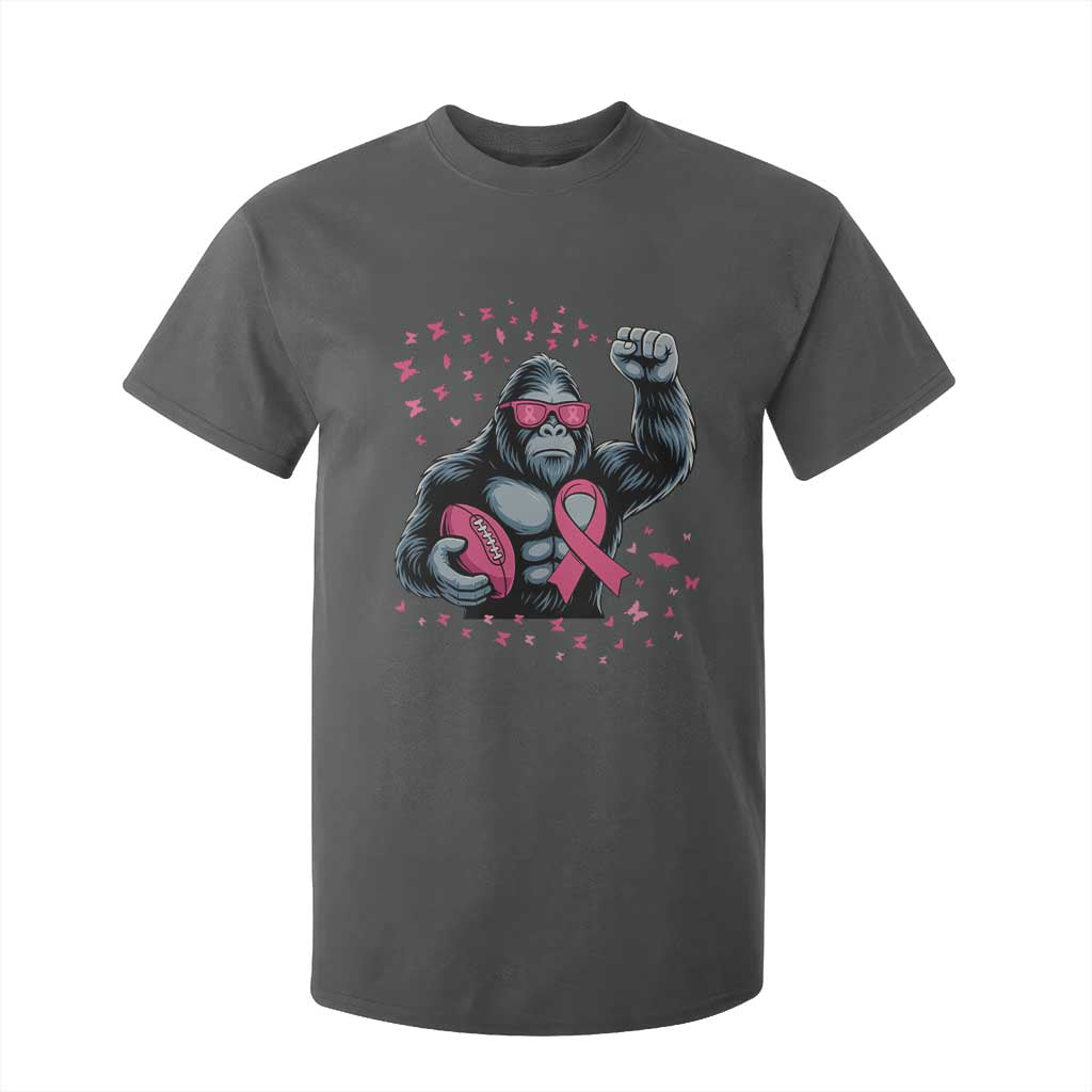 Funny Bigfoot Football T Shirt For Kid Breast Cancer Awareness Gift TS12 Dark Heather Print Your Wear
