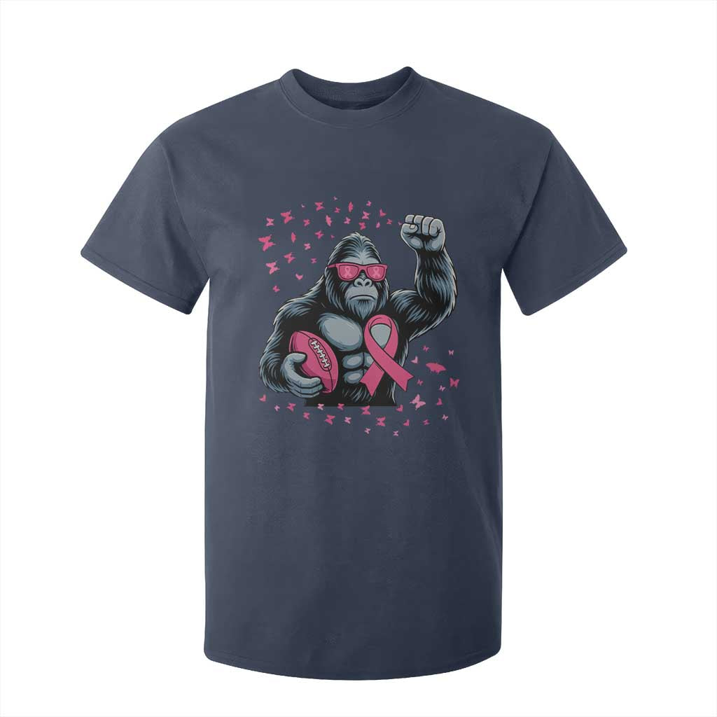 Funny Bigfoot Football T Shirt For Kid Breast Cancer Awareness Gift TS12 Navy Print Your Wear
