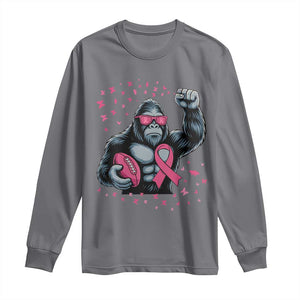 Funny Bigfoot Football Long Sleeve Shirt Breast Cancer Awareness Gift TS12 Charcoal Print Your Wear