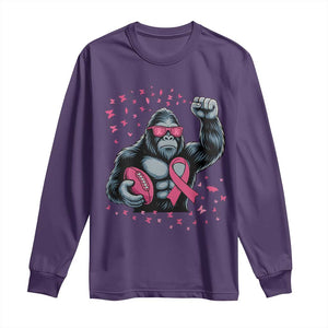 Funny Bigfoot Football Long Sleeve Shirt Breast Cancer Awareness Gift TS12 Purple Print Your Wear
