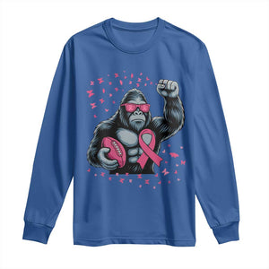 Funny Bigfoot Football Long Sleeve Shirt Breast Cancer Awareness Gift TS12 Royal Blue Print Your Wear