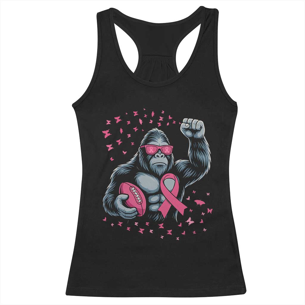 Funny Bigfoot Football Racerback Tank Top Breast Cancer Awareness Gift TS12 Black Print Your Wear