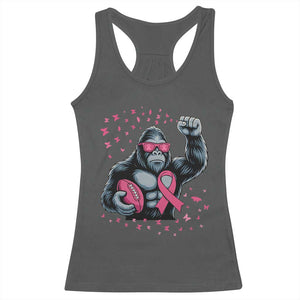 Funny Bigfoot Football Racerback Tank Top Breast Cancer Awareness Gift TS12 Dark Heather Print Your Wear
