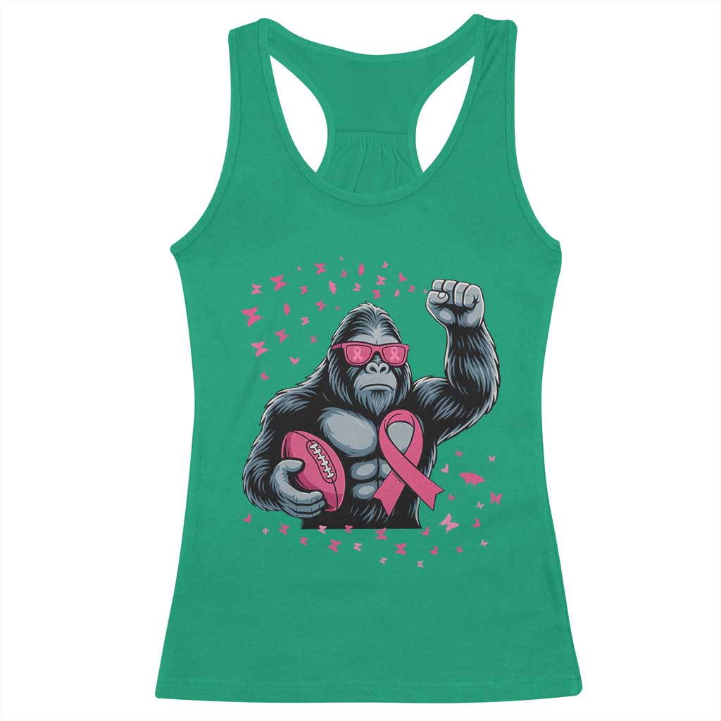 Funny Bigfoot Football Racerback Tank Top Breast Cancer Awareness Gift TS12 Irish Green Print Your Wear
