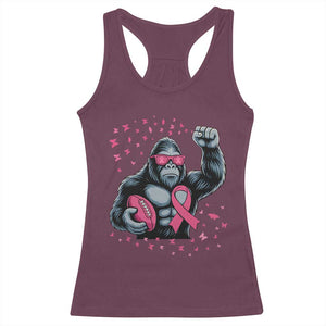 Funny Bigfoot Football Racerback Tank Top Breast Cancer Awareness Gift TS12 Maroon Print Your Wear