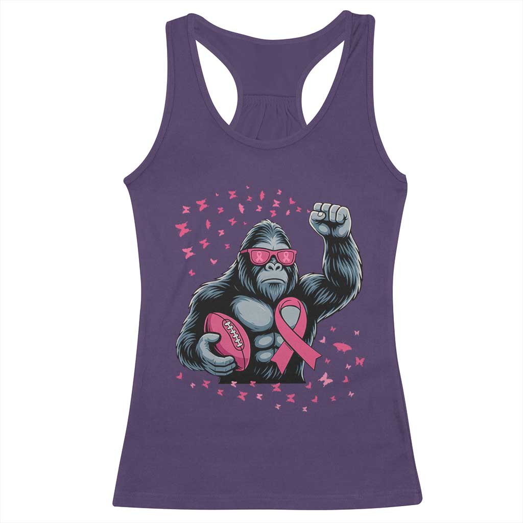 Funny Bigfoot Football Racerback Tank Top Breast Cancer Awareness Gift TS12 Purple Print Your Wear
