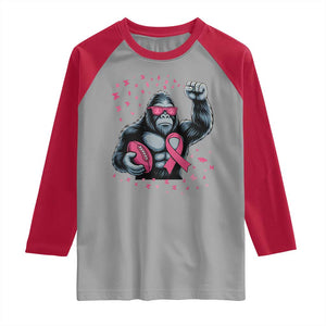 Funny Bigfoot Football Raglan Shirt Breast Cancer Awareness Gift TS12 Sport Gray Red Print Your Wear