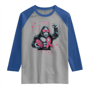 Funny Bigfoot Football Raglan Shirt Breast Cancer Awareness Gift TS12 Sport Gray Royal Print Your Wear