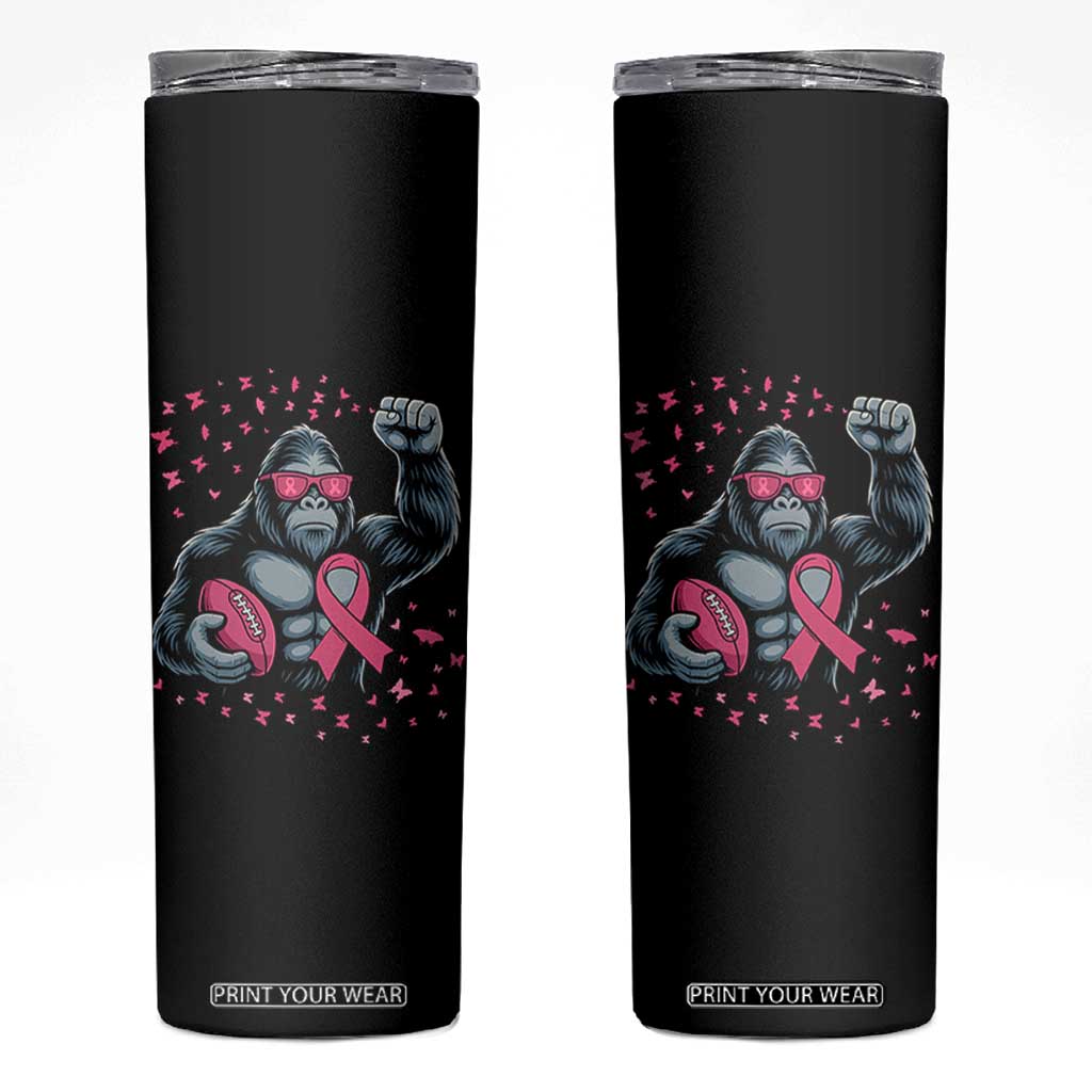 Funny Bigfoot Football Skinny Tumbler Breast Cancer Awareness Gift TS12 Black Print Your Wear