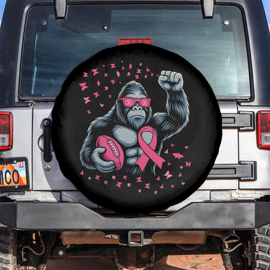 Funny Bigfoot Football Spare Tire Cover Breast Cancer Awareness Gift TS12 No hole Black Print Your Wear
