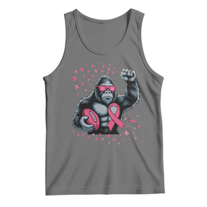 Funny Bigfoot Football Tank Top Breast Cancer Awareness Gift TS12 Black Heather Print Your Wear