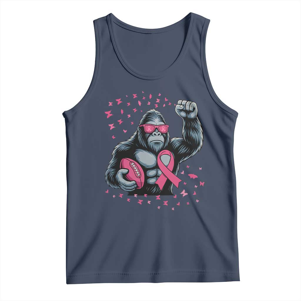Funny Bigfoot Football Tank Top Breast Cancer Awareness Gift TS12 Navy Print Your Wear