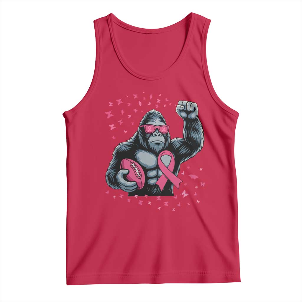 Funny Bigfoot Football Tank Top Breast Cancer Awareness Gift TS12 Red Print Your Wear