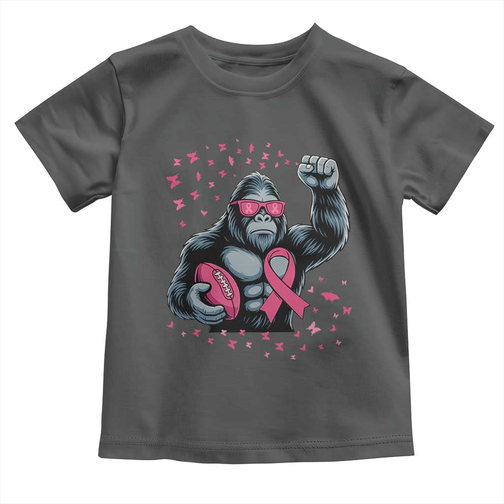 Funny Bigfoot Football Toddler T Shirt Breast Cancer Awareness Gift TS12 Dark Heather Print Your Wear