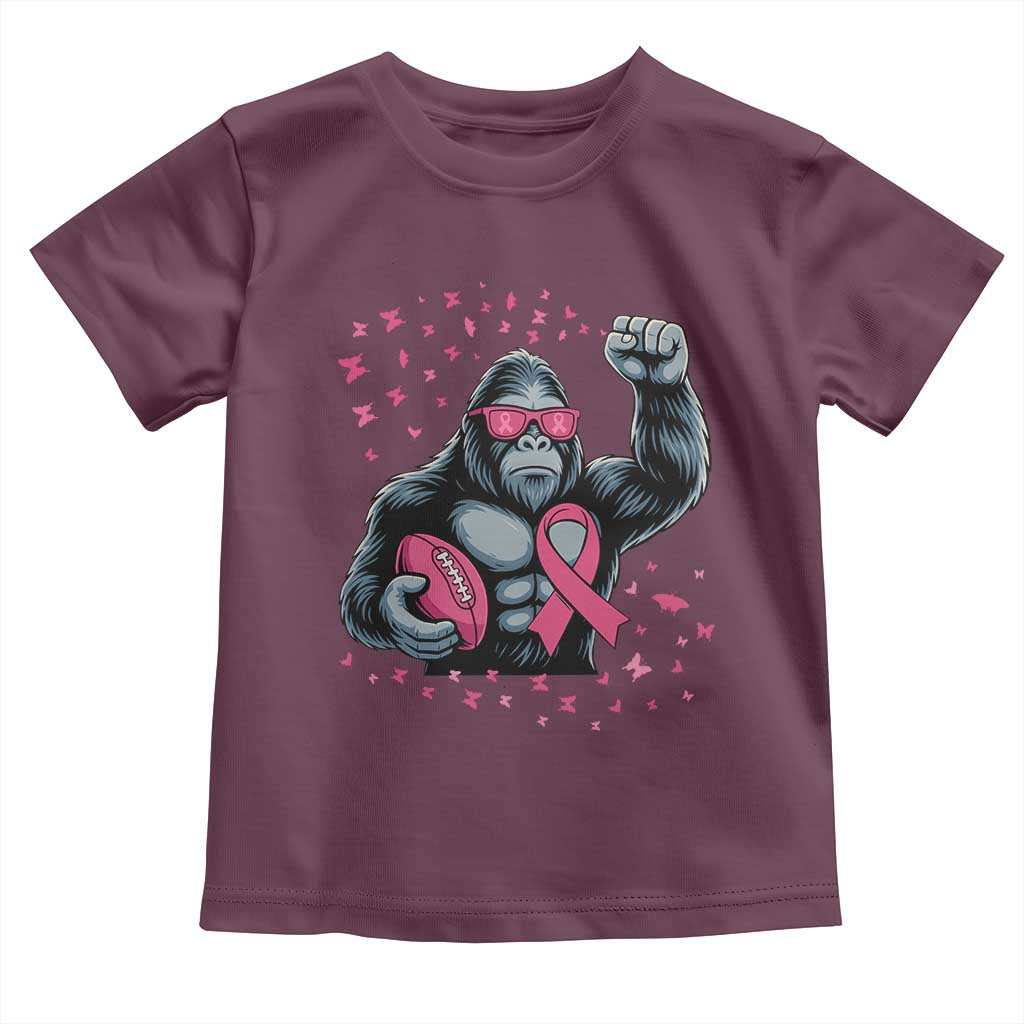 Funny Bigfoot Football Toddler T Shirt Breast Cancer Awareness Gift TS12 Maroon Print Your Wear
