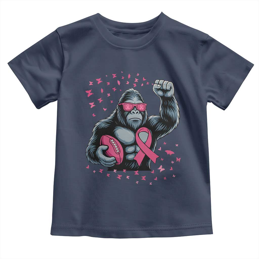 Funny Bigfoot Football Toddler T Shirt Breast Cancer Awareness Gift TS12 Navy Print Your Wear