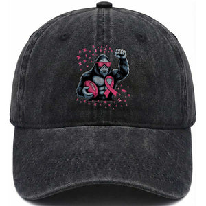Funny Bigfoot Football Washed Cotton Baseball Cap Breast Cancer Awareness Gift TS12 Print Your Wear