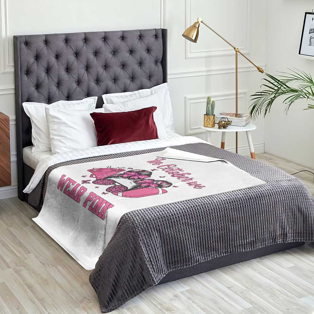 In October We Wear Pink Football Throw Blanket Funny Football Awareness Gift TS12 Print Your Wear