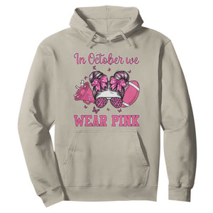 In October We Wear Pink Football Hoodie Funny Football Awareness Gift TS12 Sand Print Your Wear