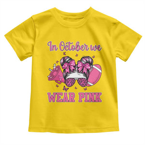 In October We Wear Pink Football Toddler T Shirt Funny Football Awareness Gift TS12 Daisy Print Your Wear