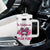 In October We Wear Pink Football Tumbler With Handle Funny Football Awareness Gift TS12 Print Your Wear