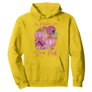 Football Breast Cancer Awareness Hoodie In October We Wear Pink Gift TS12 Daisy Print Your Wear