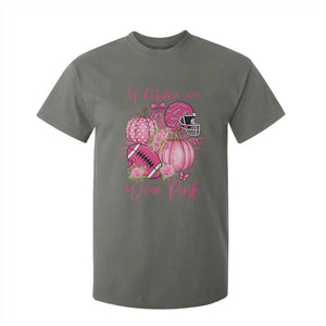 Football Breast Cancer Awareness T Shirt For Kid In October We Wear Pink Gift TS12 Military Green Print Your Wear