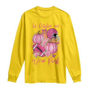 Football Breast Cancer Awareness Long Sleeve Shirt In October We Wear Pink Gift TS12 Daisy Print Your Wear