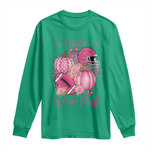 Football Breast Cancer Awareness Long Sleeve Shirt In October We Wear Pink Gift TS12 Irish Green Print Your Wear