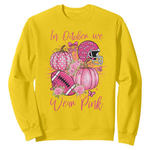 Football Breast Cancer Awareness Sweatshirt In October We Wear Pink Gift TS12 Daisy Print Your Wear