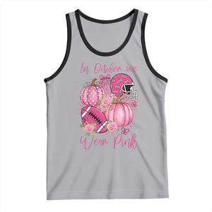 Football Breast Cancer Awareness Tank Top In October We Wear Pink Gift TS12 Athletic Heather Black Print Your Wear
