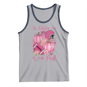 Football Breast Cancer Awareness Tank Top In October We Wear Pink Gift TS12 Athletic Heather Navy Print Your Wear