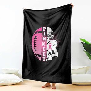 Pink Out Game Day Football Throw Blanket Breast Cancer Support TS12 Print Your Wear