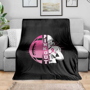 Pink Out Game Day Football Throw Blanket Breast Cancer Support TS12 Print Your Wear