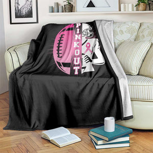 Pink Out Game Day Football Throw Blanket Breast Cancer Support TS12 Print Your Wear