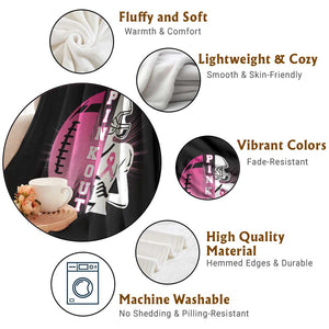 Pink Out Game Day Football Throw Blanket Breast Cancer Support TS12 Print Your Wear