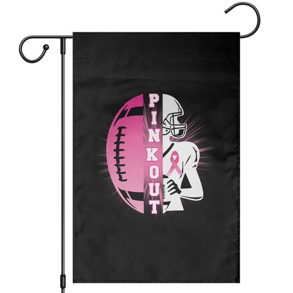 Pink Out Game Day Football Garden Flag Breast Cancer Support TS12 Black Print Your Wear