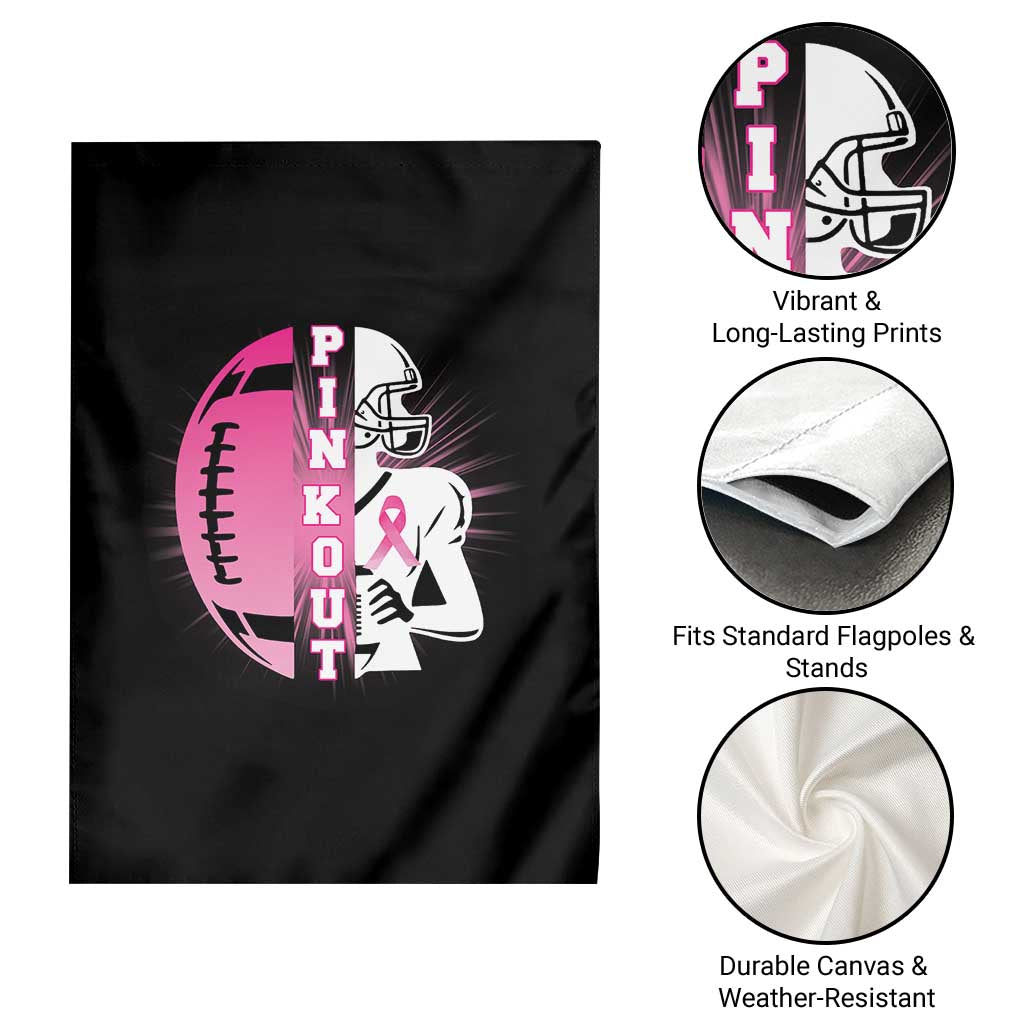 Pink Out Game Day Football Garden Flag Breast Cancer Support TS12 Print Your Wear