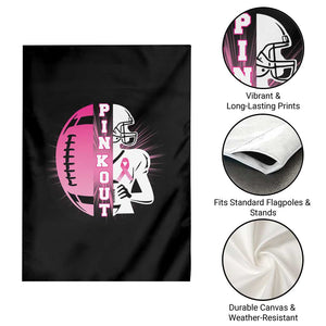 Pink Out Game Day Football Garden Flag Breast Cancer Support TS12 Print Your Wear