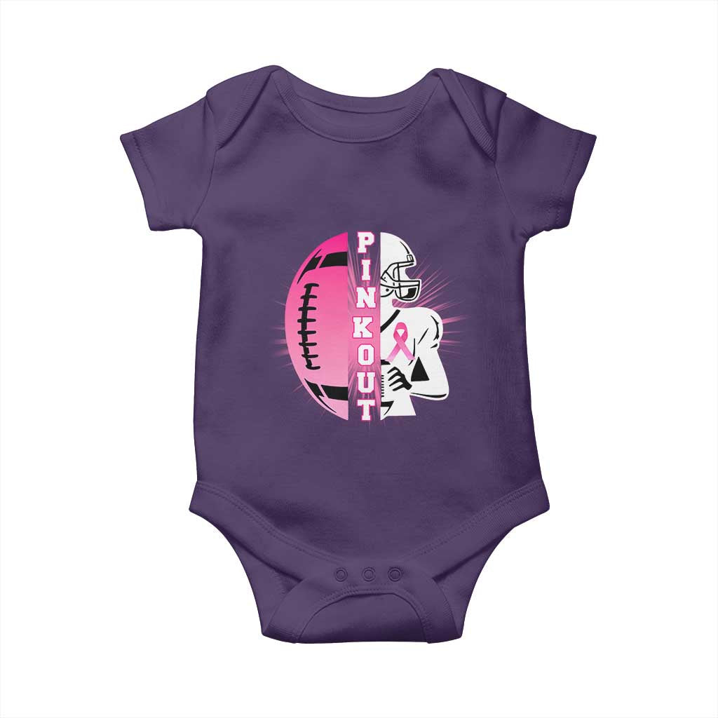 Pink Out Game Day Football Baby Onesie Breast Cancer Support TS12 Purple Print Your Wear