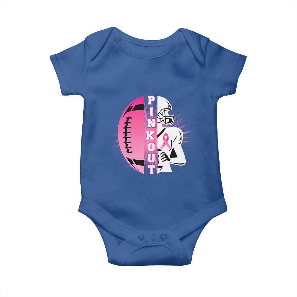 Pink Out Game Day Football Baby Onesie Breast Cancer Support TS12 Royal Blue Print Your Wear