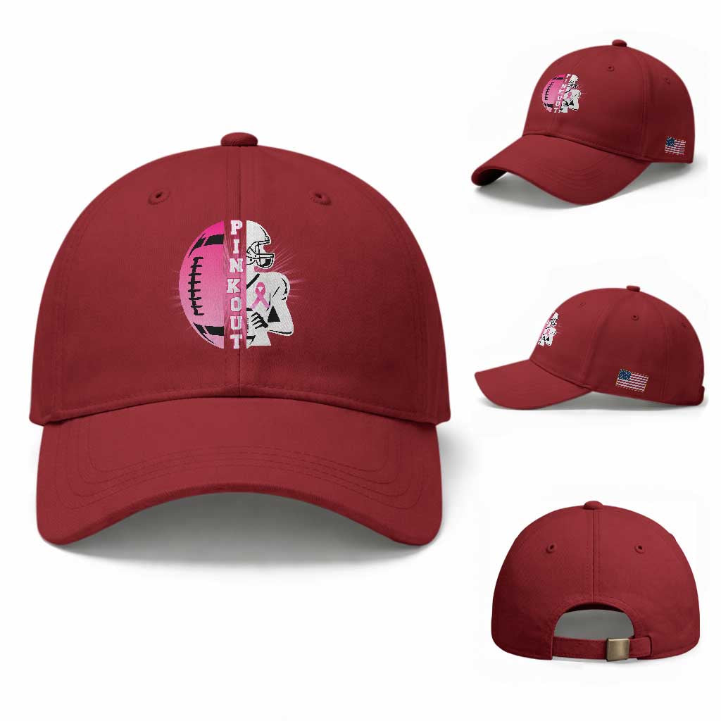Pink Out Game Day Football Baseball Cap Breast Cancer Support TS12 Baseball Cap Universal Fit Cherry Red Print Your Wear